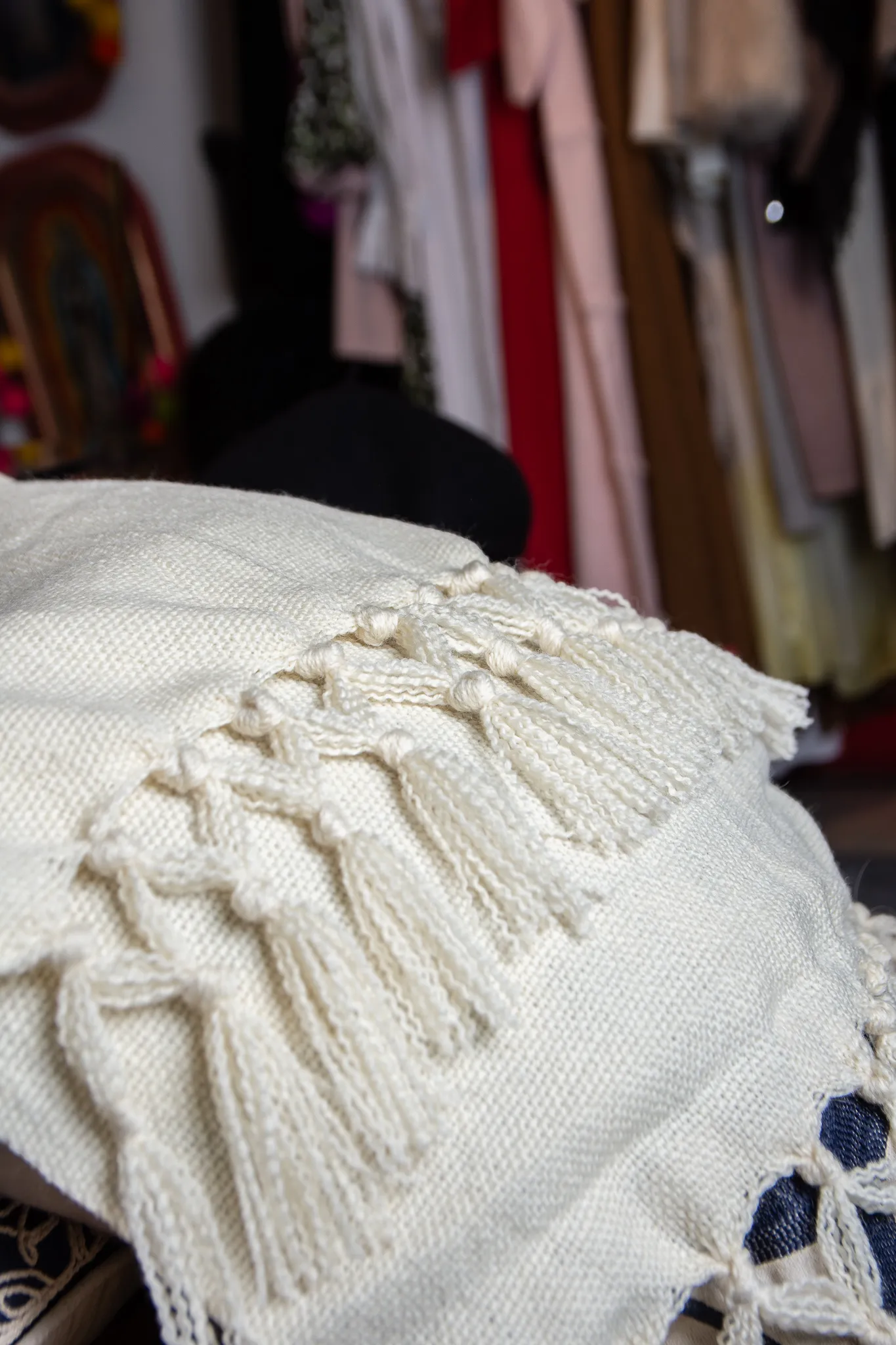 Textura de punto de alpaca trabajada en el atelier